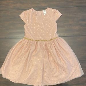 Carter’s Kid Size 5 Pink with Gold Polka Dots Dress